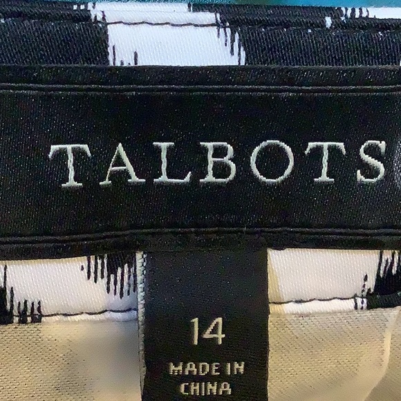 NWT Talbots Pleated A Line Black and White Skirt Women Size 14 - Picture 2 of 4